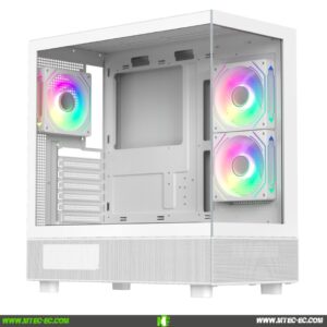 Segotep Endura Pro+ Blanco Case Gamer Vidrio Templado 3 Fans